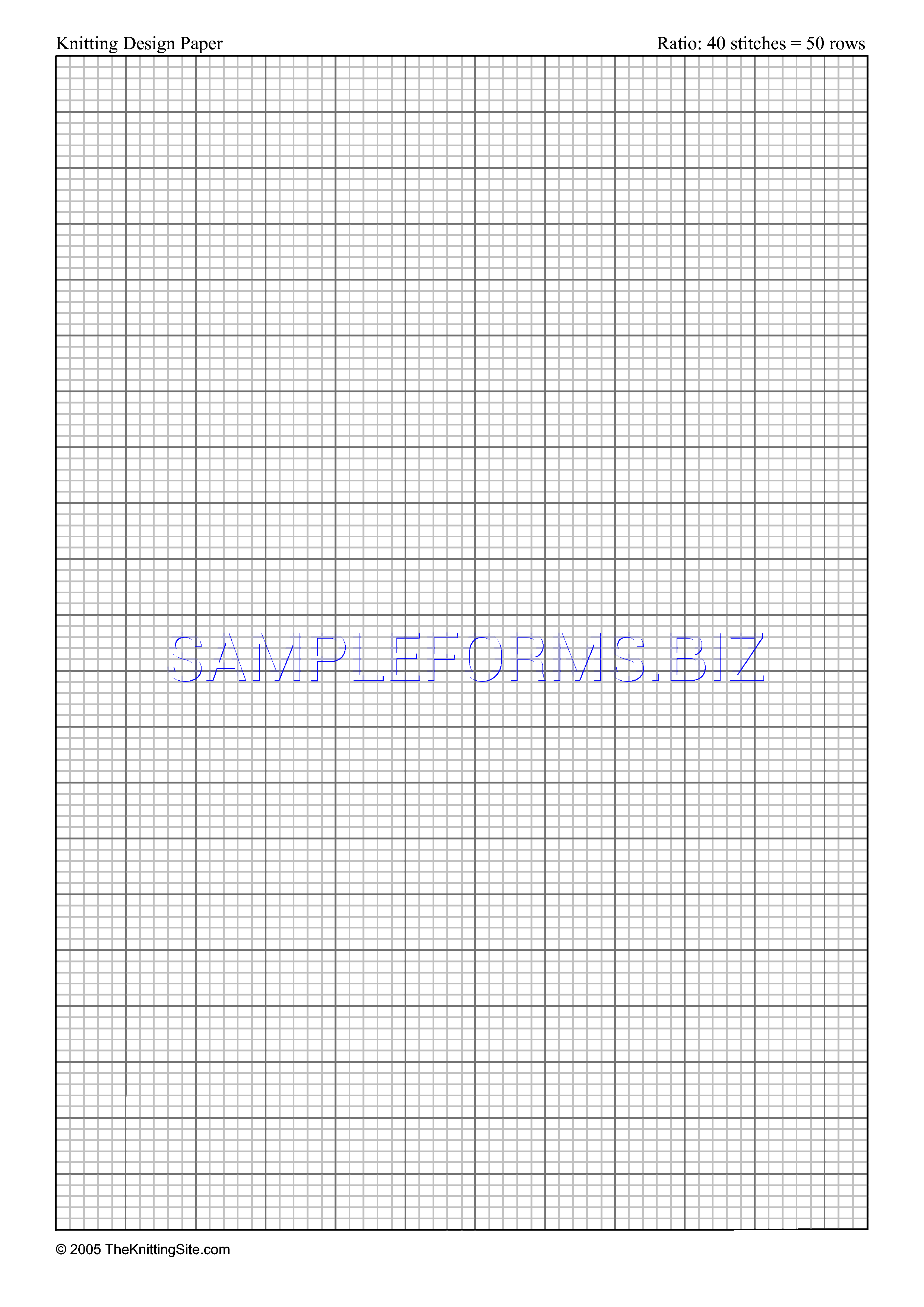Preview free downloadable a4 Knitting Graph Paper, Ratio 4:5, Portrait Orientation in PDF (page 1)